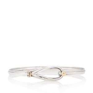 Tiffany & Co. Sterling Silver 18k Gold Hook and Eye Twist Bracelet